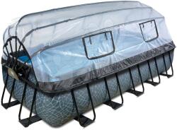 EXIT Toys Piscină cu prelată filtrare pentru nisip și pompă de căldură Stone pool grey Exit Toys construcție metalică 540*250 cm gri de la 6 ani (ET30575300) Piscina