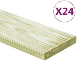vidaXL Plăci de pardoseală 24 buc. 2, 88 m2 1 m, lemn masiv pin tratat (3107768)