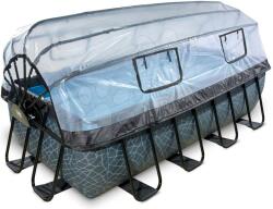 EXIT Toys Piscină cu prelată filtrare pentru nisip Stone pool grey Exit Toys construcție metalică 400*200 cm gri de la 6 ani (ET30374200) Piscina