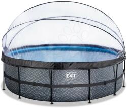 EXIT Toys Piscină cu prelată și filtrare pentru nisip Stone pool grey Exit Toys construcție metalică rotundă 488*122 cm gri de la 6 ani (ET30471600) Piscina