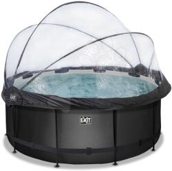EXIT Toys Piscină cu prelată filtrare pentru nisip și o pompă de căldură Black Leather pool Exit Toys construcție rotundă din metal 360*122 cm neagră de la 6 ani (ET30671220) Piscina