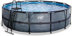 EXIT Toys Piscină cu filtrare Stone pool grey Exit Toys construcție rotundă din metal 488*122 cm gri de la 6 ani (ET30221600) Piscina