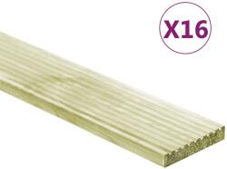 vidaXL Plăci de pardoseală 16 buc. 2, 32 m2 1 m, lemn masiv pin tratat (3107763)