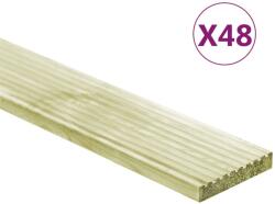 vidaXL Plăci de pardoseală 48 buc. 6, 96 m2 1 m, lemn masiv pin tratat (3107767)