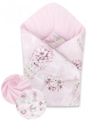 Baby Shop pólyatakaró 75x75cm - rózsaszín virágos nyuszi - babyshopkaposvar