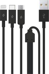 Ttec Кабел ttec Trio Charge / Data Mini Cable , Type-C , Lightning , Micro USB , 120cm - Черен