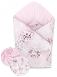  Baby Shop pólyatakaró 75x75cm - rózsaszín virágos nyuszi - babastar