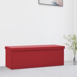 vidaXL Bancă de depozitare pliabilă, roșu vin, PVC (338800)
