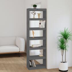 vidaXL Bibliotecă/Separator cameră gri 60x30x199, 5 cm lemn masiv pin (808180) Biblioteca
