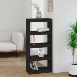 vidaXL Bibliotecă/Separator cameră negru 60x30x135, 5 cm lemn masiv pin (808172) Biblioteca