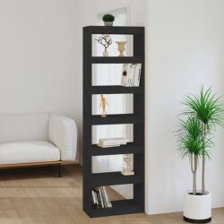 vidaXL Bibliotecă/Separator cameră negru 60x30x199, 5 cm lemn masiv pin (808182) Biblioteca