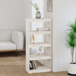 vidaXL Bibliotecă/Separator cameră alb 60x30x135, 5 cm lemn masiv pin (808169) Biblioteca