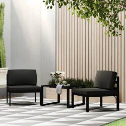 vidaXL Set canapele de grădină cu perne, 3 piese, antracit, aluminiu (318307) - vidaxl