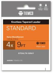 TIEMCO Fir inaintas fly monofilament TIEMCO Standard Tappered Leader, 7.5ft, 3X, Stealth Grey (175000207530)