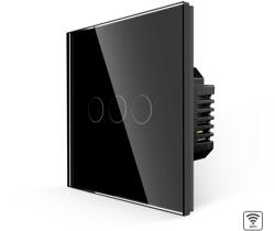 Luxion Intrerupator Triplu Wi-Fi cu Touch din Sticla LUXION - culoare negru