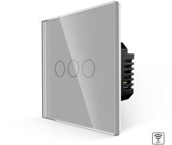 Luxion Intrerupator Triplu Wi-Fi cu Touch din Sticla LUXION - culoare gri