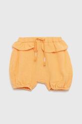 United Colors of Benetton pantaloni scurți din bumbac pentru copii culoarea portocaliu, neted PPYY-SZK006_22X