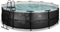EXIT Toys Medence vízforgatóval Black Leather pool Exit Toys kerek acél medencekeret 450*122 cm fekete 6 évtől (ET30221520)