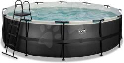EXIT Toys Medence homokszűrős vízforgatóval Black Leather pool Exit Toys kerek acél medencekeret 488*122 cm fekete 6 évtől (ET30271620)