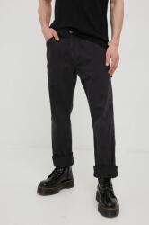 Superdry pantaloni de bumbac barbati, culoarea negru, cu fason chinos PPYY-SPM0LI_99X