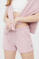 Superdry pantaloni scurti femei, culoarea roz, cu imprimeu, high waist PPYY-SZD0OZ_30X