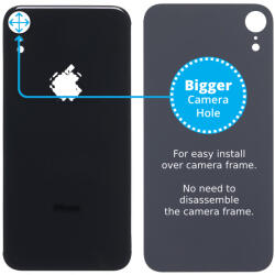 Apple iPhone XR - Sticlă Carcasă Spate cu Orificiu Mărit pentru Cameră (Black), Black