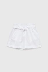 United Colors of Benetton pantaloni scurți de in pentru copii culoarea alb, neted PPYY-SZG035_00X