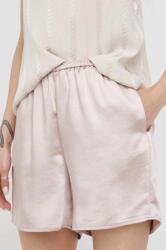 Sisley pantaloni scurti femei, culoarea roz, neted, high waist PPYY-SZD0NK_03X