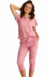 Taro Oksa női pizsama, rózsaszín, csillagos
