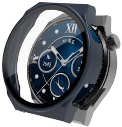 Husa din plastic cu sticla de protectie pentru Huawei Watch GT 3 Pro 46mm albastru
