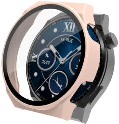 Husa din plastic cu sticla de protectie pentru Huawei Watch GT 3 Pro 46mm roz