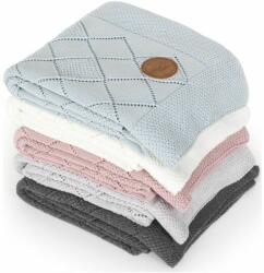 CEBA Pătură tricotată în cutie cadou 90x 90 cremă cu model de orez (AGSW-812-118-171) Lenjerii de pat bebelusi‎, patura bebelusi