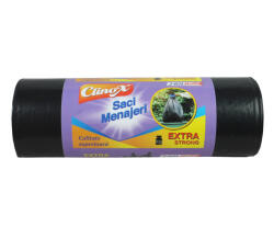 Clinox Saci Menajeri Extra Strong 200l 10buc Ldpe Negri (90 122cm) Eticheta Mov