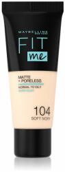 Maybelline Fit Me! Matte+Poreless machiaj mat pentru piele normală și grasă culoare 104 Soft Ivory 30 ml