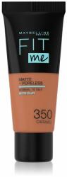 Maybelline Fit Me! Matte+Poreless machiaj mat pentru piele normală și grasă culoare 350 Caramel 30 ml