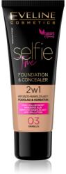 Eveline Cosmetics Selfie Time make-up si corector 2 in 1 culoare 03 Vanilla 30 ml
