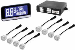 Steelmate Parkolóradar első-hátsó, kijelzővel Steelmate, 18mm, befúrható, ezüst (PTS810V10S) (PTS810V10S) - autodvd