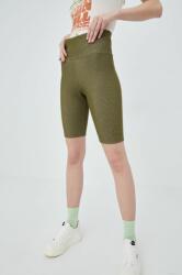 adidas Originals pantaloni scurți Trefoil Moments HF2105 femei, culoarea verde, uni, high waist HF2105-FCOLI/ALML PPYY-SZD0I5_91X