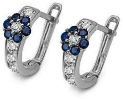 Silver Style argint cercei cu albastru flori