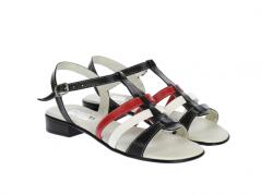 MITVAS Sandale dama, din piele naturala box, rosu, alb si negru, S2NRA - ciucaleti