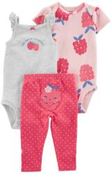 CARTERS CARTER'S Set jambiere din 3 piese, body cr. maneca, bretele Pink Raspberry girl 12m (AGS1N042510_12M)