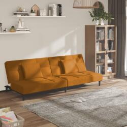 vidaXL Canapea extensibilă cu 2 locuri, 2 perne, maro, catifea (337448) Canapea