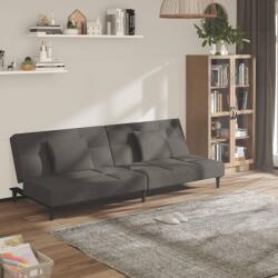 vidaXL Canapea extensibilă cu 2 locuri, 2 perne, gri închis, catifea (337441) Canapea