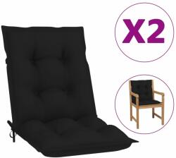 vidaXL Perne scaun cu spătar mic 2 buc. , negru, 100x50x7 cm, textil (314299)
