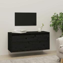 vidaXL Dulap de perete, negru, 80x30x35 cm, lemn masiv de pin (813463) Raft