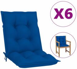 vidaXL Perne scaun cu spătar mic 6 buc. , albastru, 100x50x7 cm, textil (314310)