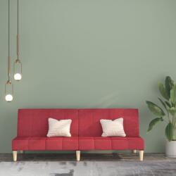 vidaXL Canapea extensibilă cu 2 locuri, roșu vin, textil (337555) Canapea