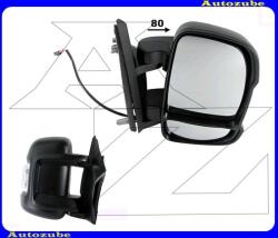 FIAT DUCATO 3 2014.01-től Visszapillantó tükör jobb "RÖVID-karos" elektromosan behajó, fűthető-domború tükörlappal, fekete borítással, irányjelzővel (kar: 80mm) /10-Pin/ MFT826-R
