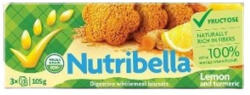 Nutribella keksz fruktózzal - citrom-kurkuma 105g