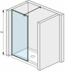 Jika Cubito Pure 70 üvegfal oldalfalhoz, rögzítő profillal és támasszal, 68, 4x200 cm (H2674290026681) (H2674290026681)